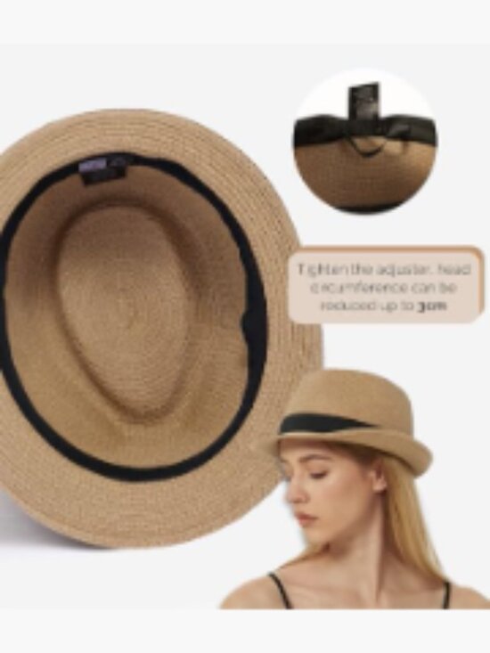 Straw Sun Hat UPF 50+ Trilby Panama Beach Hat main image 7